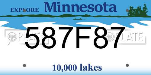 587F87 Minnesota License Plate