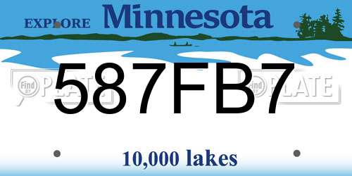 587FB7 Minnesota License Plate