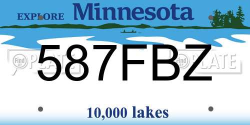 587FBZ Minnesota License Plate