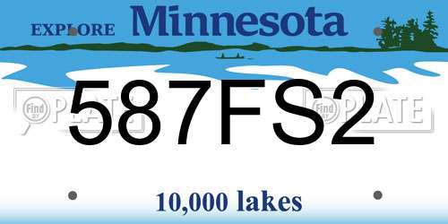 587FS2 Minnesota License Plate