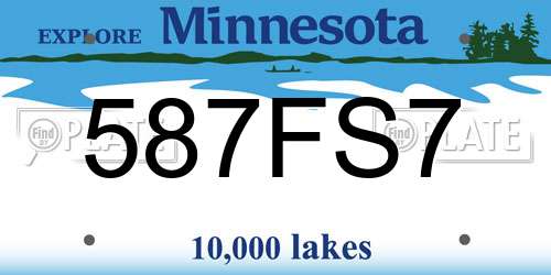 587FS7 Minnesota License Plate