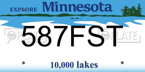 587FST Minnesota License Plate