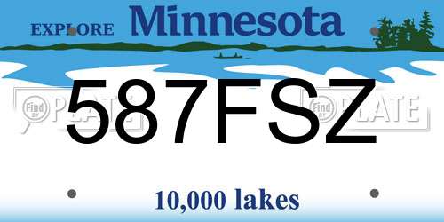 587FSZ Minnesota License Plate