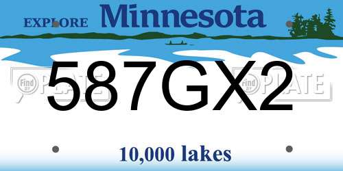 587GX2 Minnesota License Plate