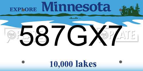 587GX7 Minnesota License Plate