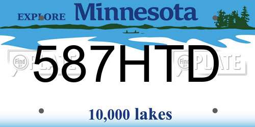 587HTD Minnesota License Plate