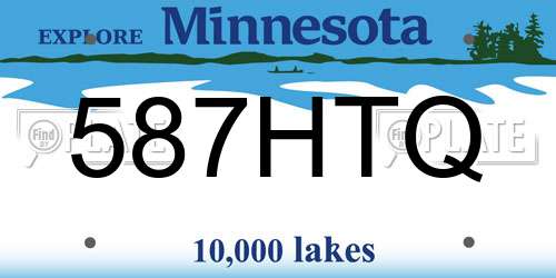 587HTQ Minnesota License Plate