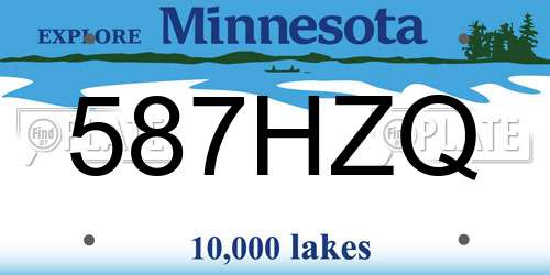 587HZQ Minnesota License Plate