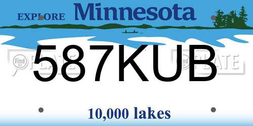 587KUB Minnesota License Plate
