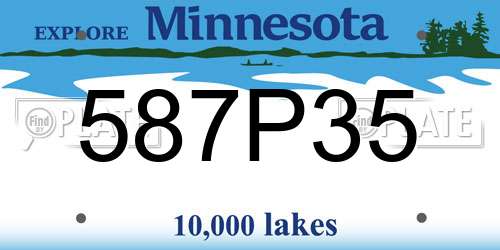 587P35 Minnesota License Plate