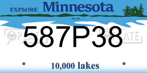 587P38 Minnesota License Plate