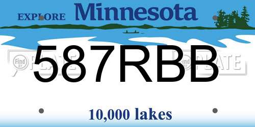 587RBB Minnesota License Plate