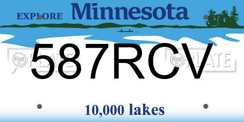 587RCV Minnesota License Plate