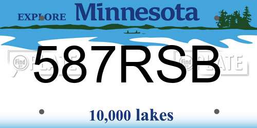 587RSB Minnesota License Plate