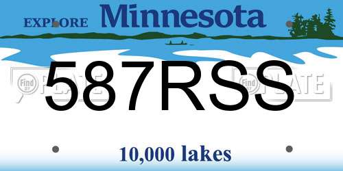 587RSS Minnesota License Plate