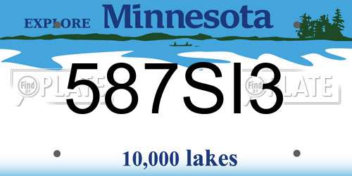 587SI3 Minnesota License Plate