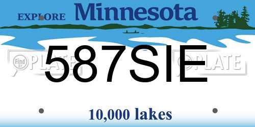 587SIE Minnesota License Plate