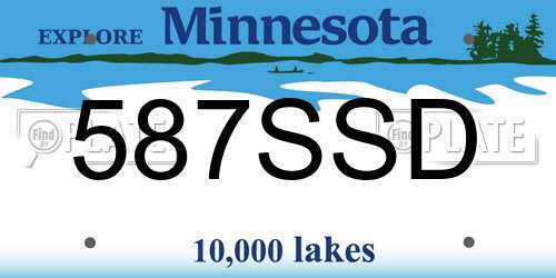 587SSD Minnesota License Plate