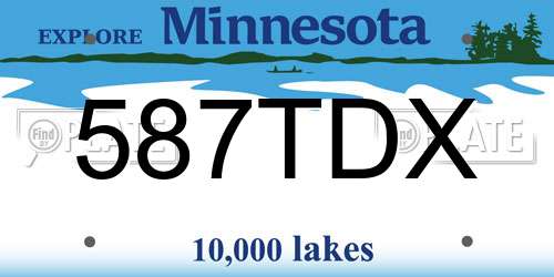 587TDX Minnesota License Plate