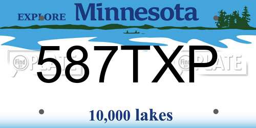 587TXP Minnesota License Plate