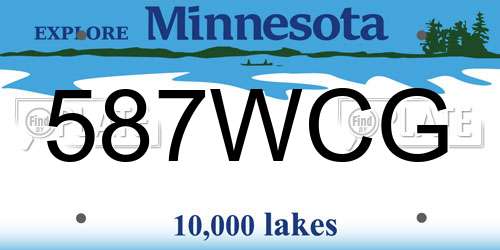 587WCG Minnesota License Plate