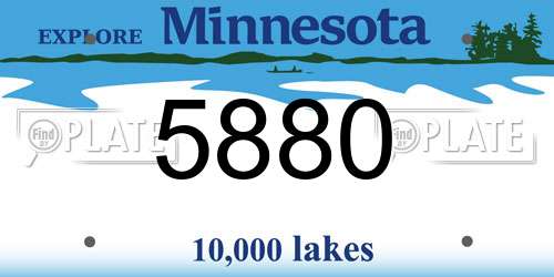 5880 Minnesota License Plate