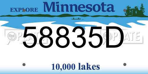 58835D Minnesota License Plate