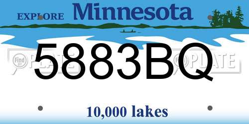 5883BQ Minnesota License Plate