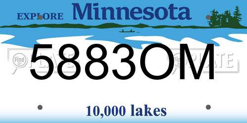 5883OM Minnesota License Plate