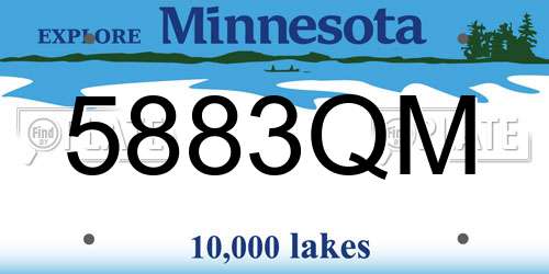 5883QM Minnesota License Plate
