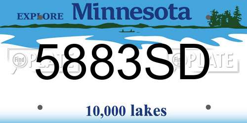 5883SD Minnesota License Plate