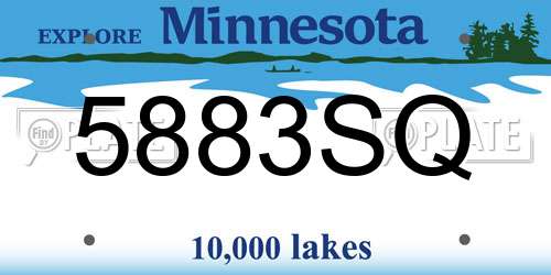 5883SQ Minnesota License Plate
