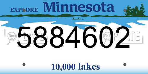 5884602 Minnesota License Plate