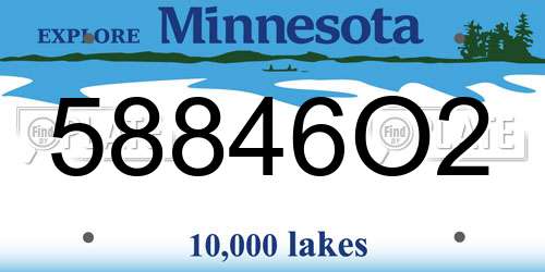 58846O2 Minnesota License Plate