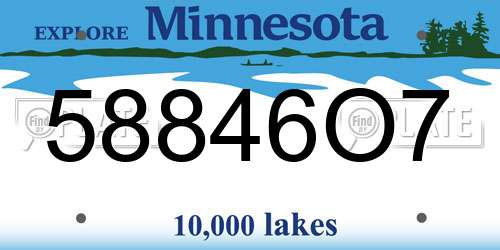 58846O7 Minnesota License Plate