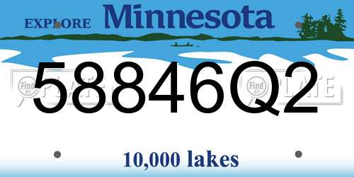 58846Q2 Minnesota License Plate