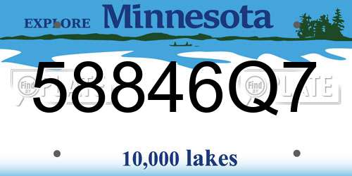 58846Q7 Minnesota License Plate