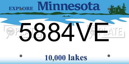 5884VE Minnesota License Plate