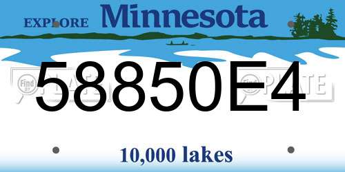 58850E4 Minnesota License Plate