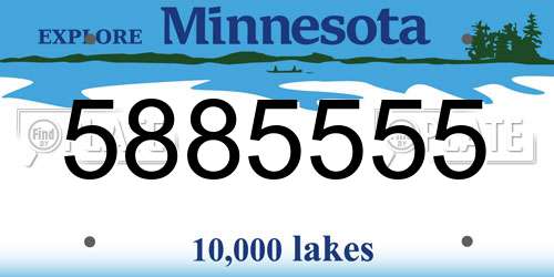 5885555 Minnesota License Plate