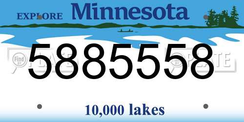 5885558 Minnesota License Plate