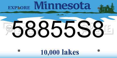 58855S8 Minnesota License Plate