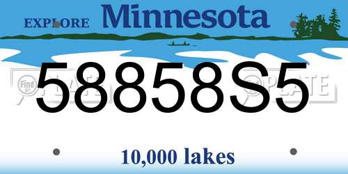58858S5 Minnesota License Plate