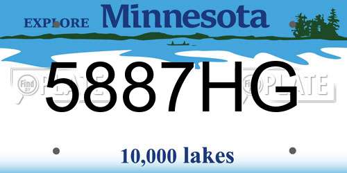 5887HG Minnesota License Plate