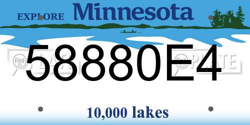 58880E4 Minnesota License Plate