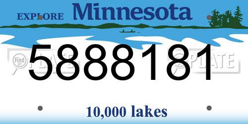 5888181 Minnesota License Plate