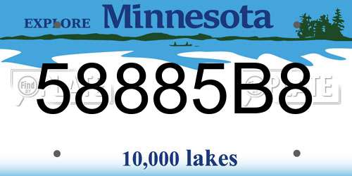 58885B8 Minnesota License Plate
