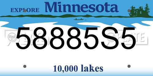 58885S5 Minnesota License Plate