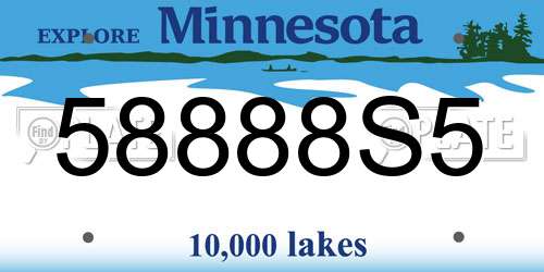 58888S5 Minnesota License Plate