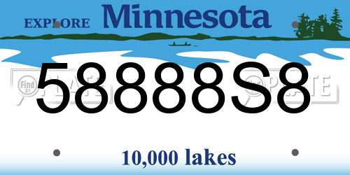 58888S8 Minnesota License Plate